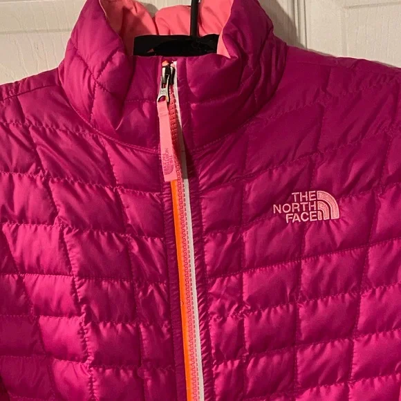 The North Face Thermoball Full Zip Polyester Jacket - Pink Quilt Girl's XL (18)